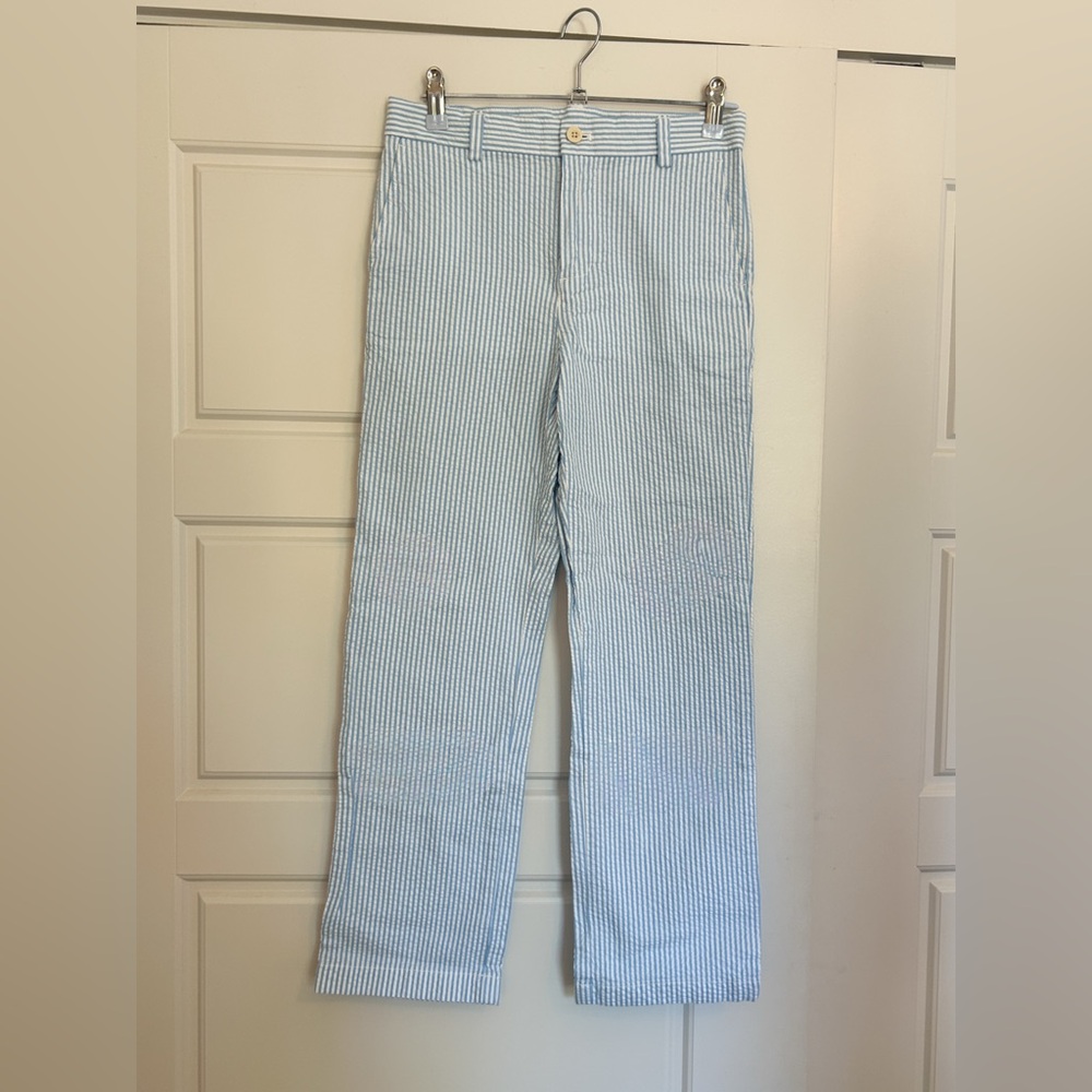 Vineyard Vines Boys Light Blue Seersucker Pants Size 12